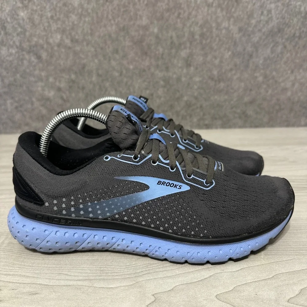 Brooks Men's Black and Light Blue Running Shoes